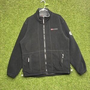 Outdoor Norway Jacket Mens XL Black Full Zip Hooded Fleece Regular Fit Hiking